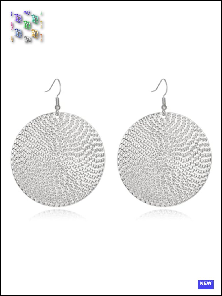 Large Double Circle Drop Dangle Earrings Geometric Statement Handmade